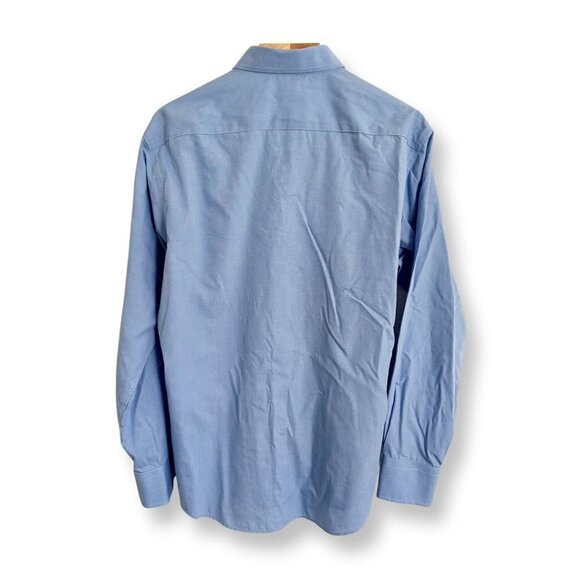 CAMICISSIMA Milano Mens Dress Shirt Long Sleeves Regular Cotton Blue Check Sz 41 - Picture 2 of 8